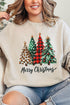 Mixed Print Trees Merry Christmas Unisex NuBlend Crew Sweatshirt