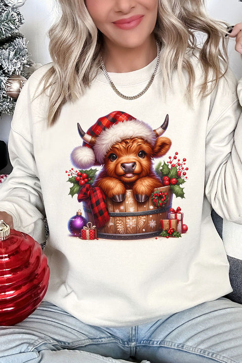 Mooey Christmas Bucket Unisex NuBlend Crew Sweatshirt