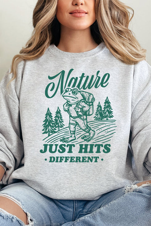 Nature Hits Different Unisex NuBlend Crew Sweatshirt