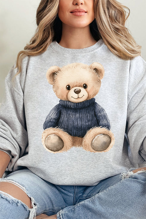 Navy Vintage Teddy Bear Unisex NuBlend Crew Sweatshirt