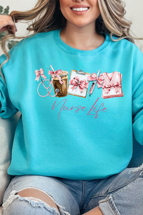 Nurse Life Coquette Bow Unisex NuBlend Crew Sweatshirt