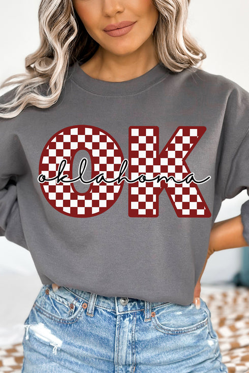 Oklahoma Checkered Unisex NuBlend Crew Sweatshirt