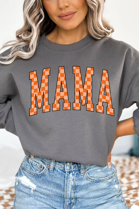 Orange Checkered Mama Unisex NuBlend Crew Sweatshirt