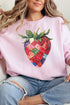 Faux Patchwork Strawberry Unisex NuBlend Crew Sweatshirt