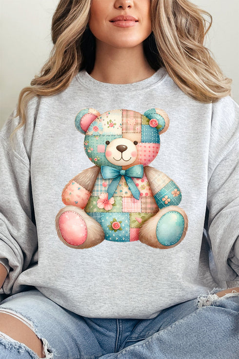 Patchwork Teddy Bear Unisex NuBlend Crew Sweatshirt