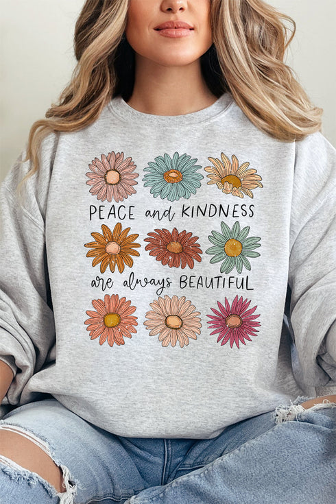 Peace and Kindness Daisy Unisex NuBlend Crew Sweatshirt