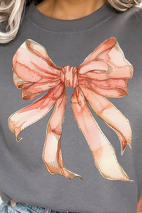 Peach Watercolor Bow Unisex NuBlend Crew Sweatshirt