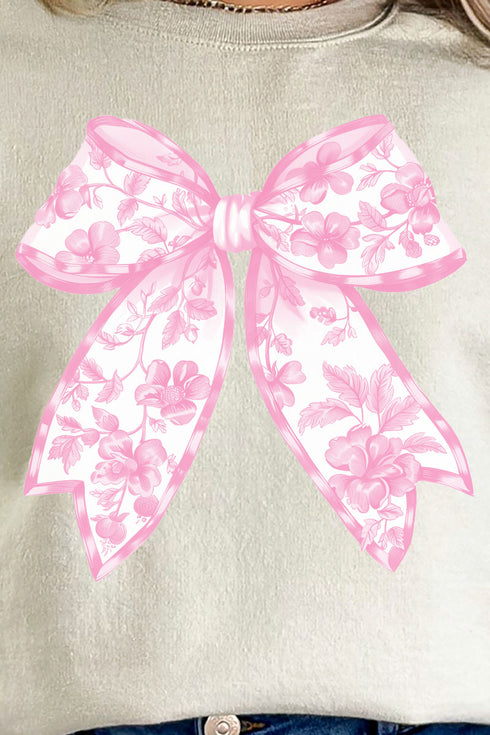 Pink Chinoiserie Coquette Bow Unisex NuBlend Crew Sweatshirt