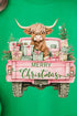 Pink Highland Cow Christmas Unisex NuBlend Crew Sweatshirt