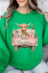 Pink Highland Cow Christmas Unisex NuBlend Crew Sweatshirt