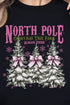 Pink North Pole Christmas Tree Farm Unisex NuBlend Crew Sweatshirt