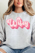 Pink Retro Wifey Unisex NuBlend Crew Sweatshirt