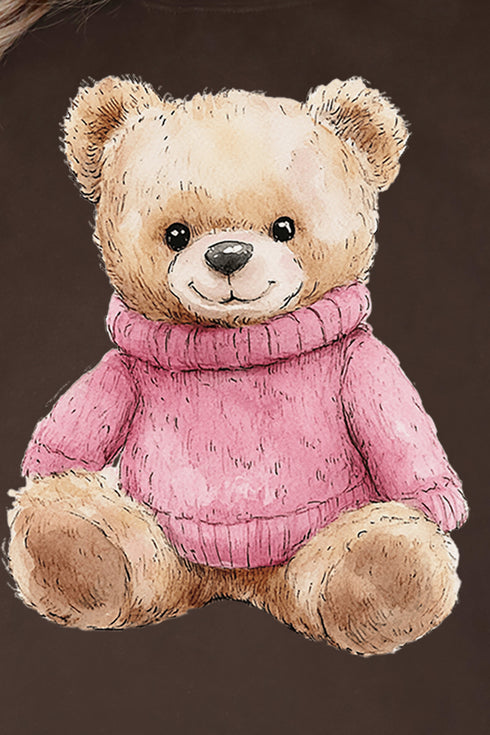 Pink Vintage Teddy Bear Unisex NuBlend Crew Sweatshirt