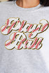 Play Ball Baseball Faux Chenille Patch Transfer Unisex NuBlend Crew Sweatshirt