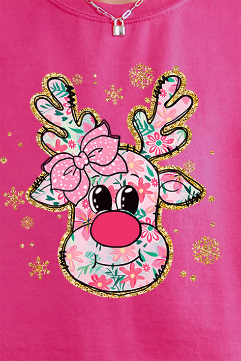 Preppy Blossom Reindeer Unisex NuBlend Crew Sweatshirt