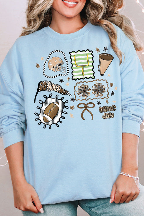 Preppy Game Day Doodle Unisex NuBlend Crew Sweatshirt