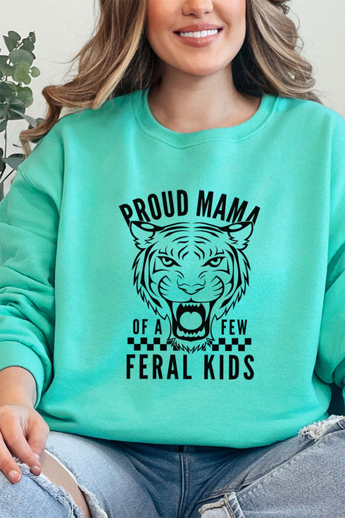 Proud Mama Feral Kids Unisex NuBlend Crew Sweatshirt