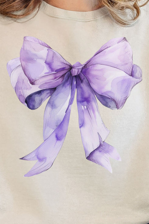 Purple Watercolor Bow Unisex NuBlend Crew Sweatshirt