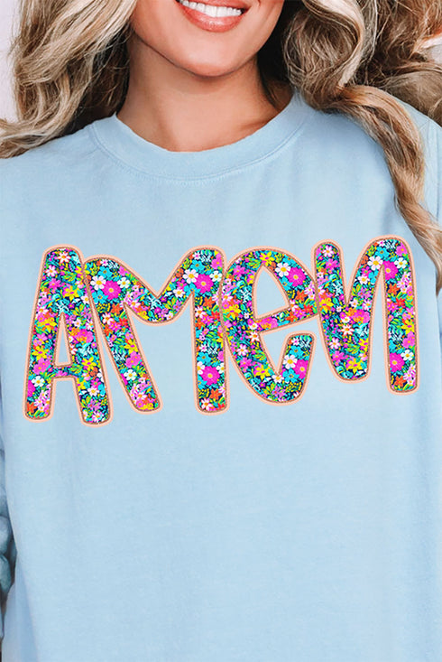 Radiant Amen Floral Unisex NuBlend Crew Sweatshirt