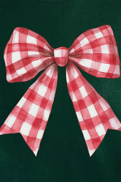 Red Gingham Bow Unisex NuBlend Crew Sweatshirt