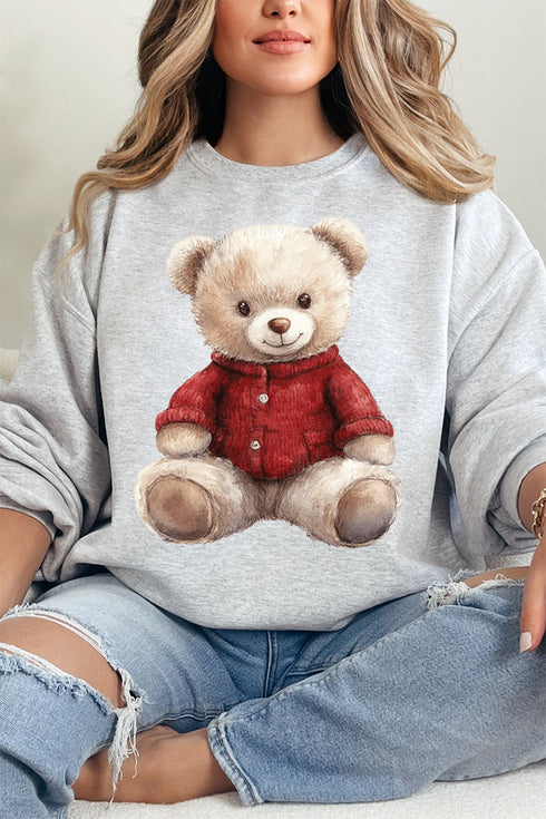 Red Vintage Teddy Bear Unisex NuBlend Crew Sweatshirt