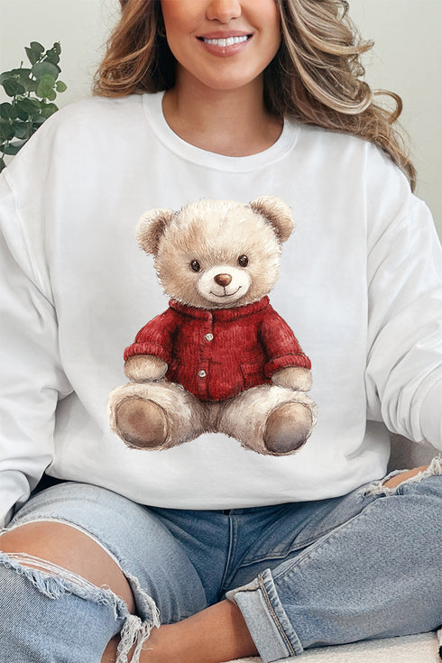 Red Vintage Teddy Bear Unisex NuBlend Crew Sweatshirt