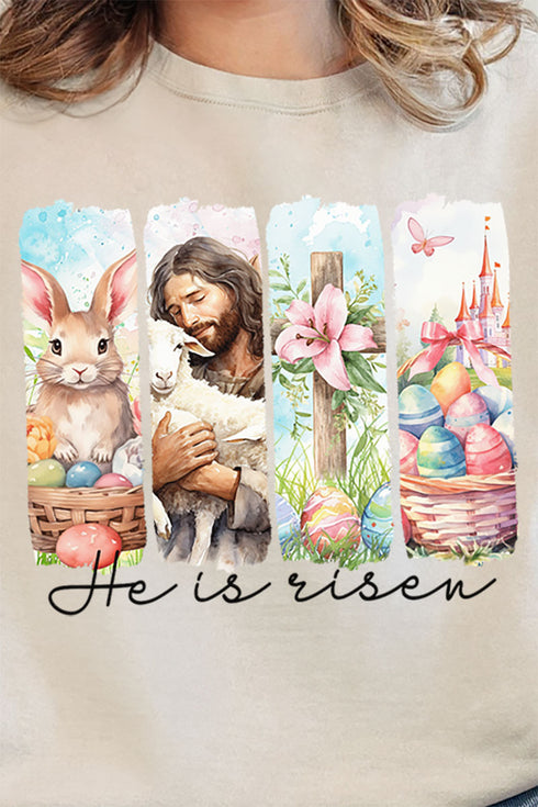 Retro He Is Risen Unisex NuBlend Crew Sweatshirt