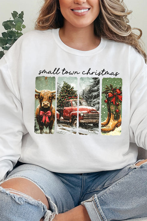 Retro Small Town Christmas Unisex NuBlend Crew Sweatshirt