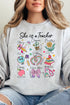 She Is A Teacher Unisex NuBlend Crew Sweatshirt