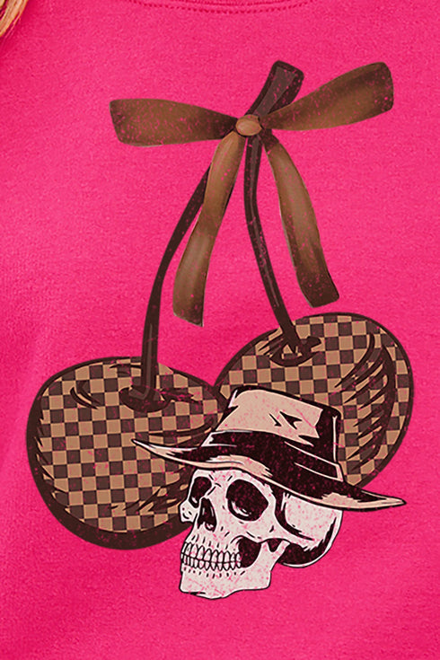 Skull Checkered Cherries Unisex NuBlend Crew Sweatshirt