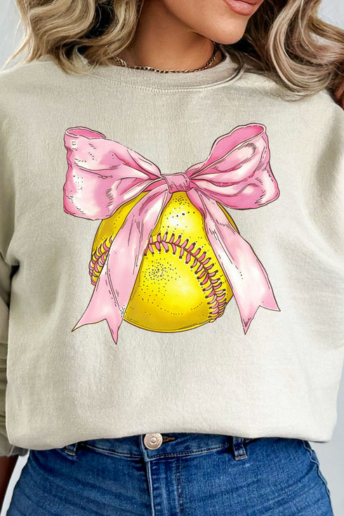 Softball Bow Unisex NuBlend Crew Sweatshirt
