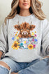Springtime Highland Cow Unisex NuBlend Crew Sweatshirt