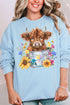 Springtime Highland Cow Unisex NuBlend Crew Sweatshirt
