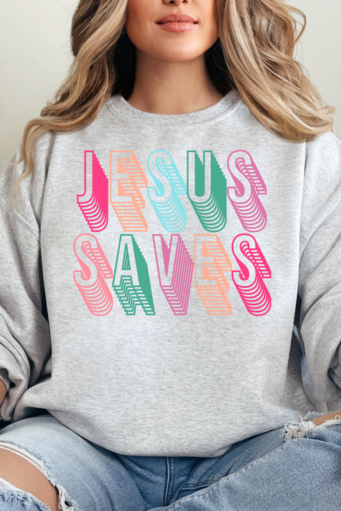 Stacked Jesus Saves Unisex NuBlend Crew Sweatshirt