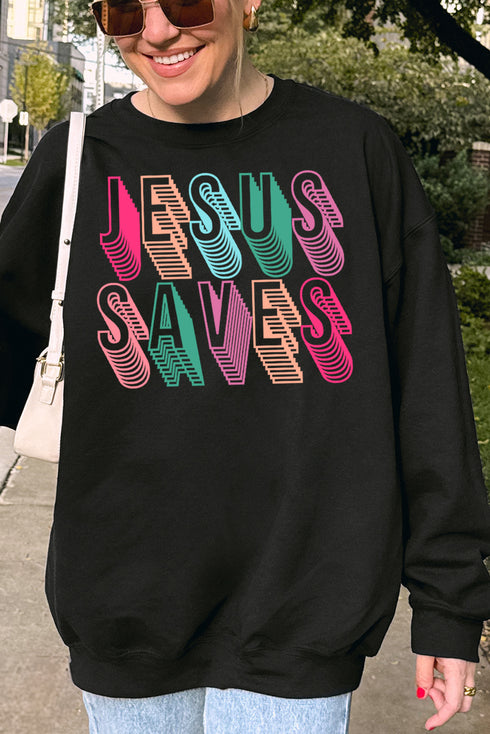 Stacked Jesus Saves Unisex NuBlend Crew Sweatshirt
