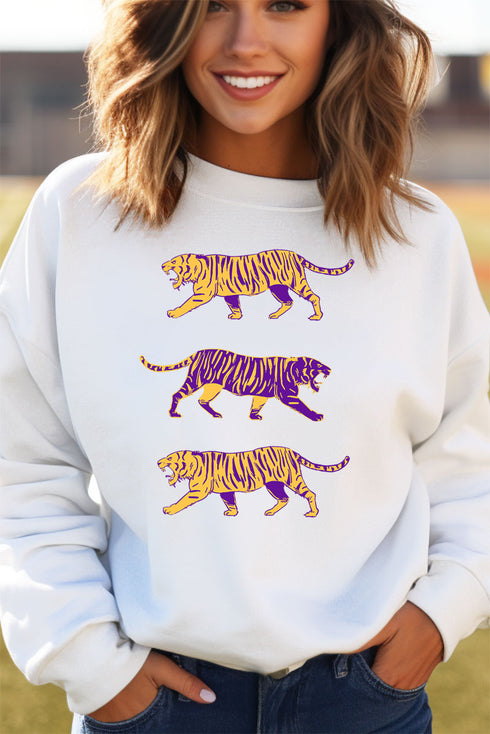 Stacked Purple Tigers Unisex NuBlend Crew Sweatshirt