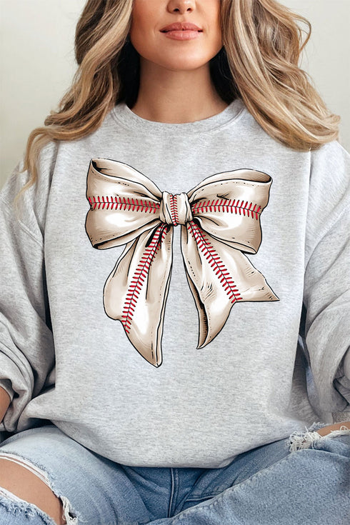 Stitches Baseball Coquette Heavy-weight Crew Sweatshirt