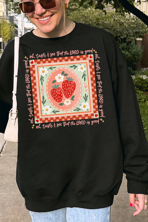 Strawberry Oh Taste & See Unisex NuBlend Crew Sweatshirt