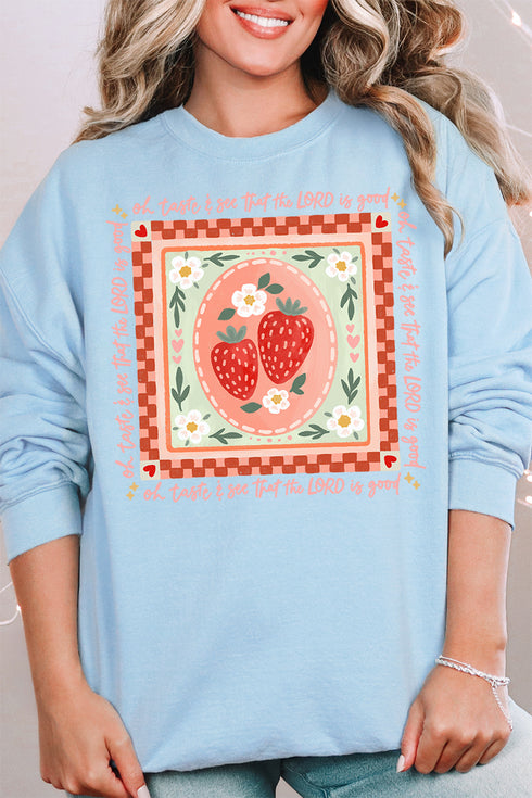 Strawberry Oh Taste & See Unisex NuBlend Crew Sweatshirt