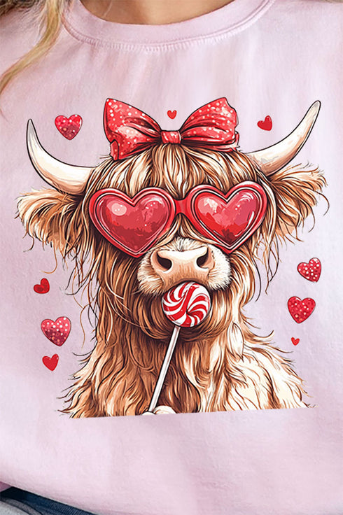 Sucker For Love Highland Cow Unisex NuBlend Crew Sweatshirt