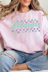 Teal Checkered Daisy Mama Unisex NuBlend Crew Sweatshirt