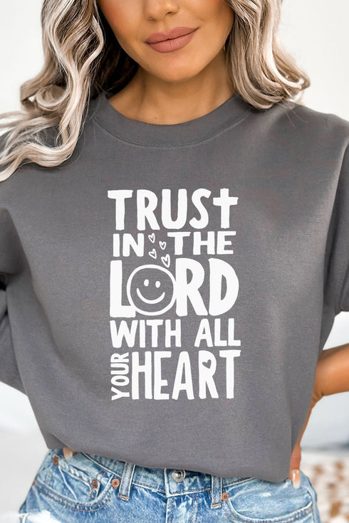 Trust In The Lord Happy Face Unisex NuBlend Crew Sweatshirt
