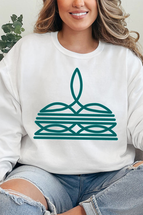 Turquoise Boot Stitch Unisex NuBlend Crew Sweatshirt
