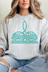 Turquoise Checkered Boot Stitch Unisex NuBlend Crew Sweatshirt