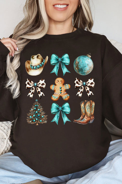 Turquoise Country Christmas Unisex NuBlend Crew Sweatshirt