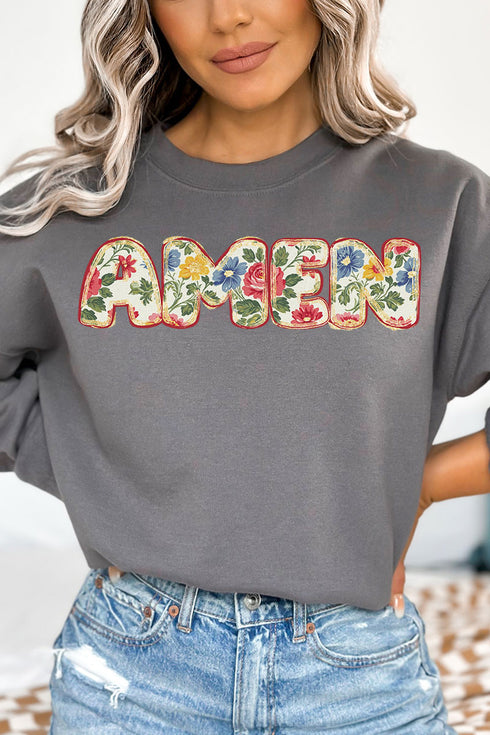 Vintage Bubble Amen Unisex NuBlend Crew Sweatshirt