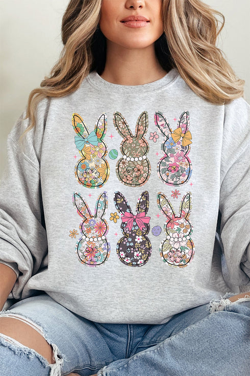 Vintage Bunny Blooms Unisex NuBlend Crew Sweatshirt