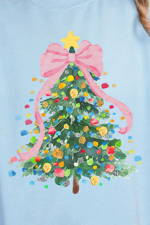 Watercolor Dots Christmas Tree Unisex NuBlend Crew Sweatshirt