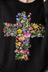 Watercolor Floral Cross Unisex NuBlend Crew Sweatshirt