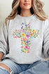 Watercolor Floral Cross Unisex NuBlend Crew Sweatshirt